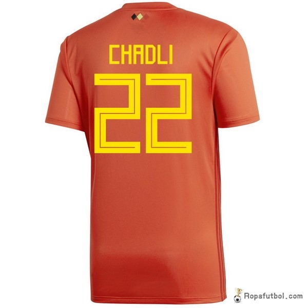 Camiseta Belgica Replica Primera Ropa Chadli 2018 Rojo